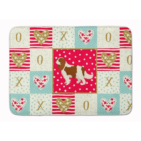 Carolines Treasures 19 x 27 in. Cavalier Spaniel Love Machine Washable Memory Foam Mat CK5919RUG